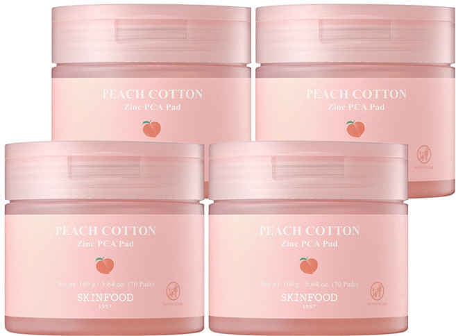 스킨푸드 피치뽀송 징크피씨에이 패드, 70매입, 4개