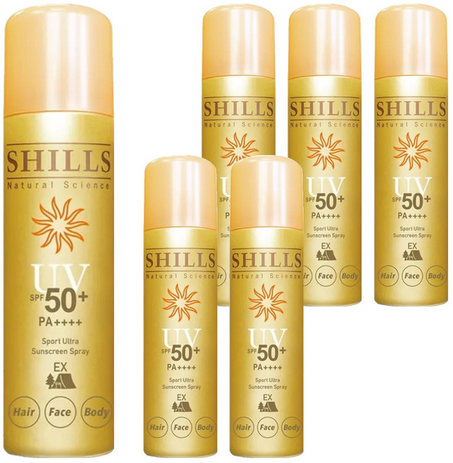 SHILLS 舒兒絲 很耐曬超清爽亮白防曬冰鎮噴霧 極限戶外EX SPF50+ PA++++, 90g, 6件