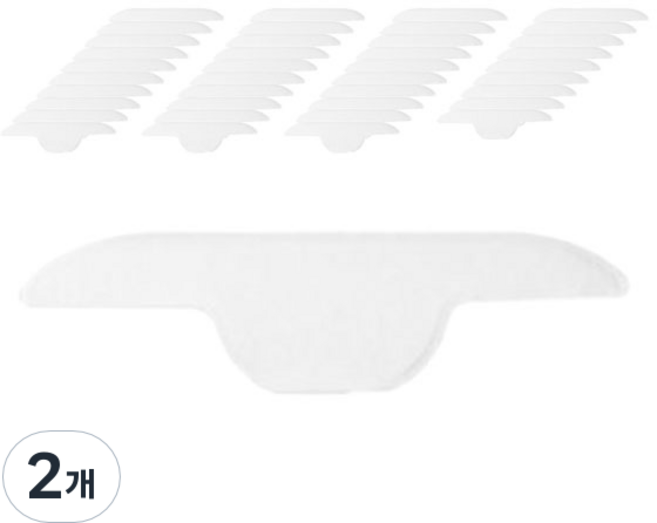 일상나눔 다용도 일회용 모자 셔츠 땀 흡수 패드 스티커 옷깃형 화이트 25 x 6.3 cm 40p, 2개