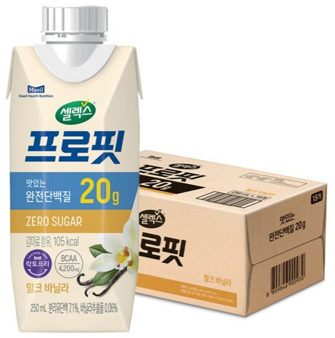 셀렉스 프로핏 밀크 바닐라, 250ml, 18개