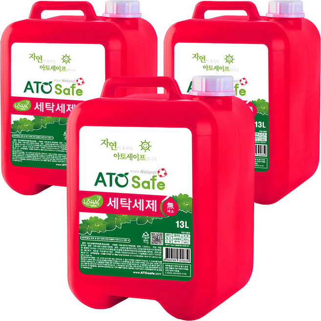 아토세이프 세탁세제 본품, 13L, 3개