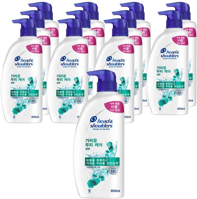 헤드앤숄더 토탈 솔루션 가려운 두피 케어 샴푸, 850ml, 12개