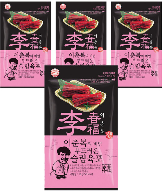 이춘복의 비법 부드러운 슬림육포, 18g, 4개