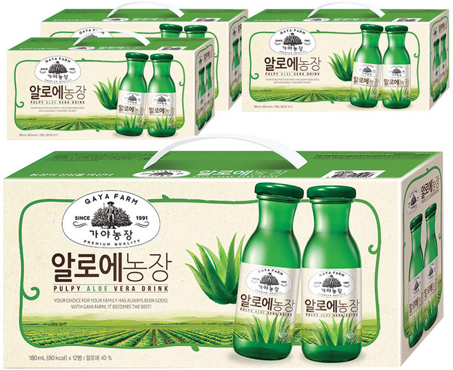 가야농장 알로에 주스, 180ml, 48개