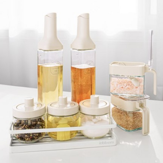 인블룸 깔끔주방 양념통 선반 정리대, 화이트, 1개