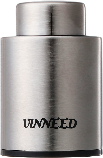 비니드 와인 진공 스토퍼, 실버메탈, 1개