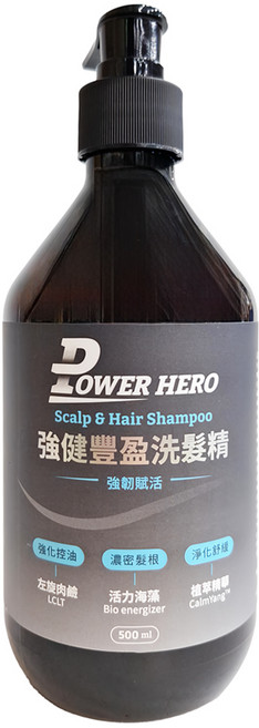 POWER HERO 勁漢英雄 強健豐盈洗髮精, 500ml, 1瓶