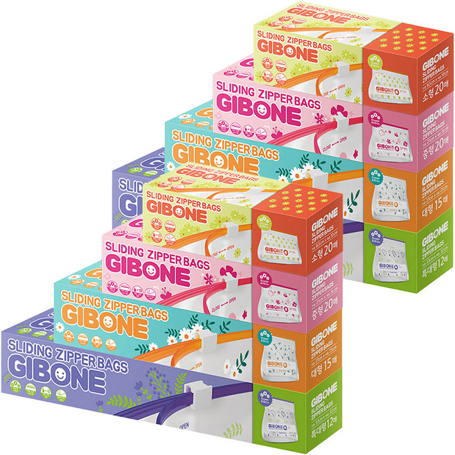 기본에 프레시키퍼 슬라이딩 지퍼백 4종 세트, 혼합, 2세트