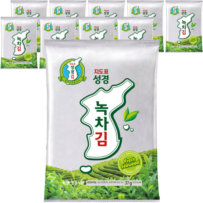 지도표 성경김 녹차 전장김, 37g, 10개