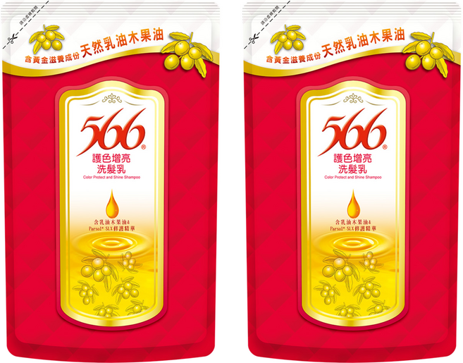 566 護色增亮洗髮乳補充包 天然乳油木果成分 修護髮絲 鎖住各種染燙髮色, 510g, 2包