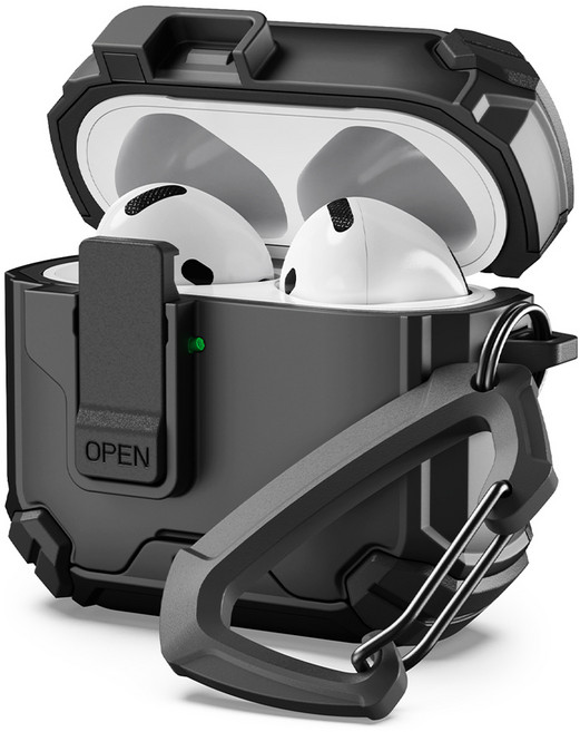 신지모루 에어팟 아머락 분실 방지 잠금 케이스, 블랙, 1개, 에어팟4