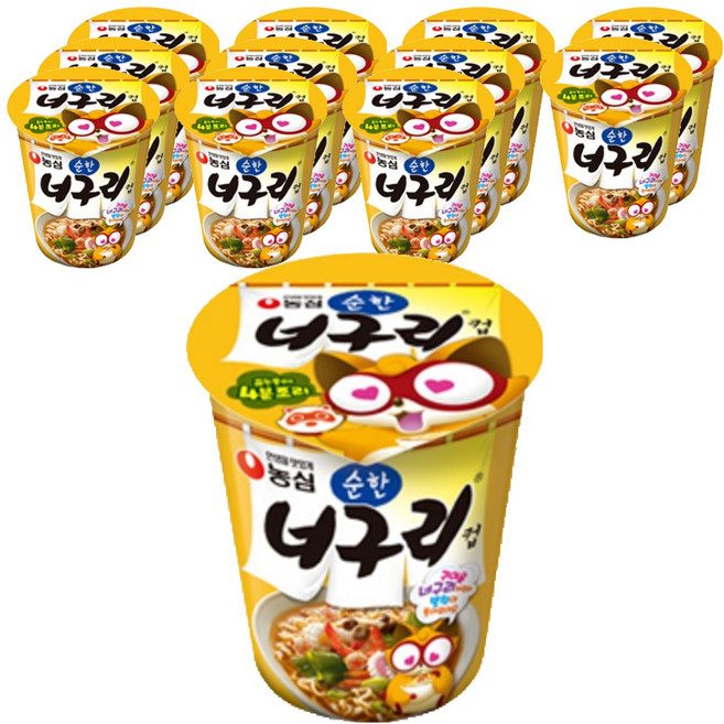 너구리 컵 순한맛 63g, 12개