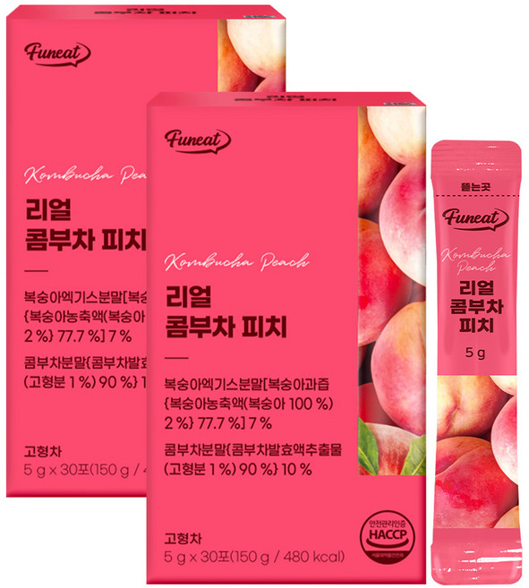 퍼니트 리얼 콤부차 피치맛 30p, 150g, 2개