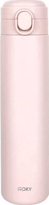 WOKY 沃廚 台灣公司貨 輕量彈蓋鈦瓷易潔層保溫杯, 靄緋粉, 600ml, 1個