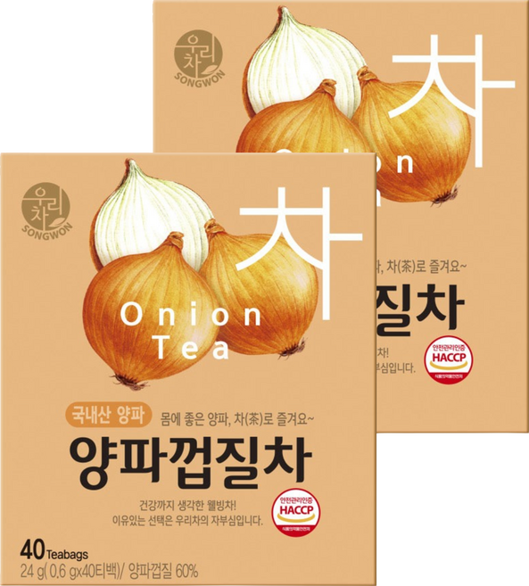 우리차 양파껍질차, 600mg, 40개입, 2개