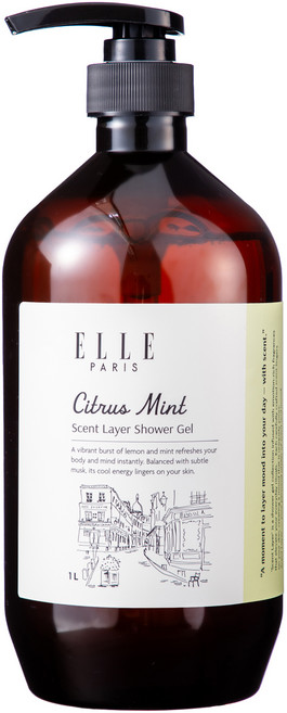ELLE PARIS 센트레이어 퍼퓸 바디워시 [시트러스 민트], 1개, 1L