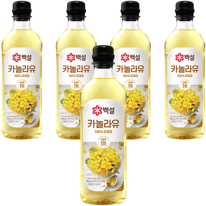 백설 카놀라유, 900ml, 5개