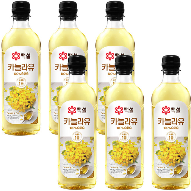 백설 카놀라유, 900ml, 6개