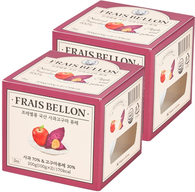프레벨롱 국산 과일퓨레, 혼합맛(사과/고구마), 200g, 2개