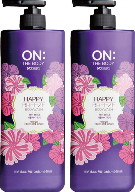 ON THE BODY 快樂微風香水沐浴精 玫瑰及鳶尾花香氛, 900g, 2瓶