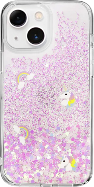Starfield 手機 防摔 保護殼 iPhone 13 Mini 星砂 樂園 透明 + 粉紅色 13.5 x 6.8 x 1.1cm 45g 1個