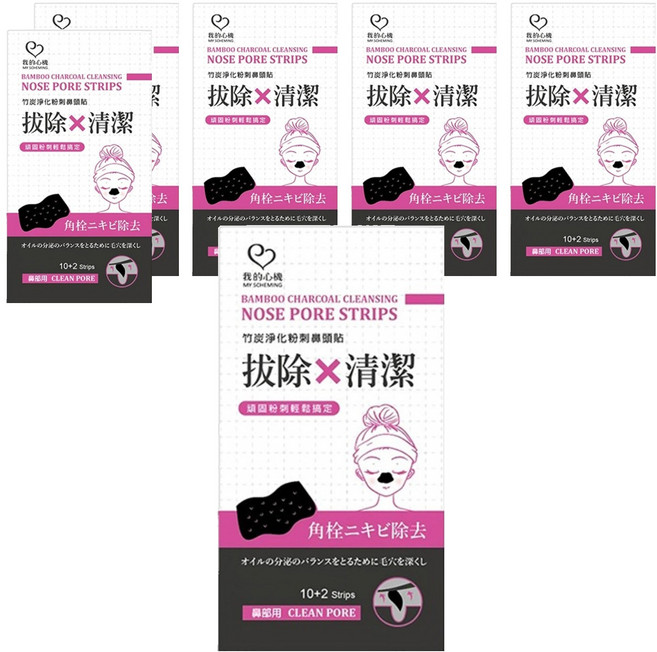 MY SCHEMING 我的心機 竹炭淨化粉刺鼻頭貼, 12片, 6盒