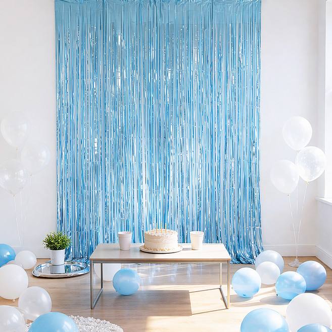 파티쇼 파티은박수술커튼 4p, 라이트블루, 4개