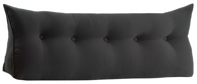 好物良品 日式簡約三角形床頭腰背靠枕 雙人 棉, 黑灰色