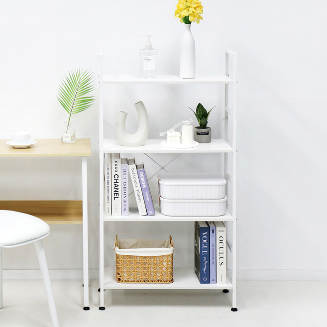 팬물산 이지랙 책장선반, 화이트, 4단