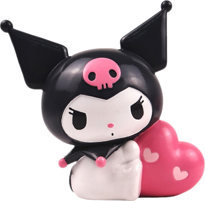 收納王妃 KUROMI 愛心撲滿 RB0176 16.5 x 9 x 16.5cm, 黑灰色, 1個
