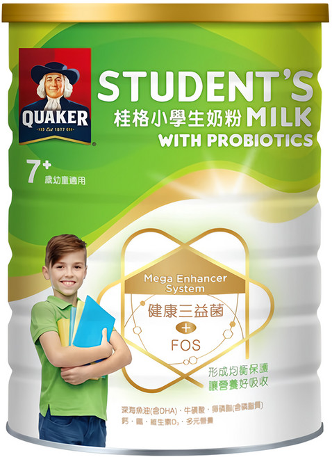QUAKER 桂格 小學生奶粉三益菌配方, 1.5kg, 1入, 1罐