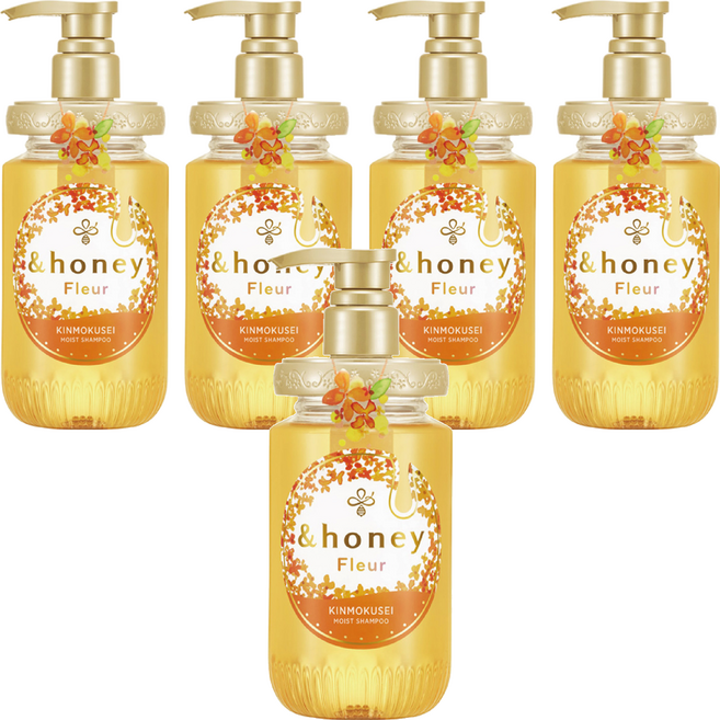 &honey fleur 蜂蜜輕盈舒癒洗髮精1.0, 450ml, 5瓶