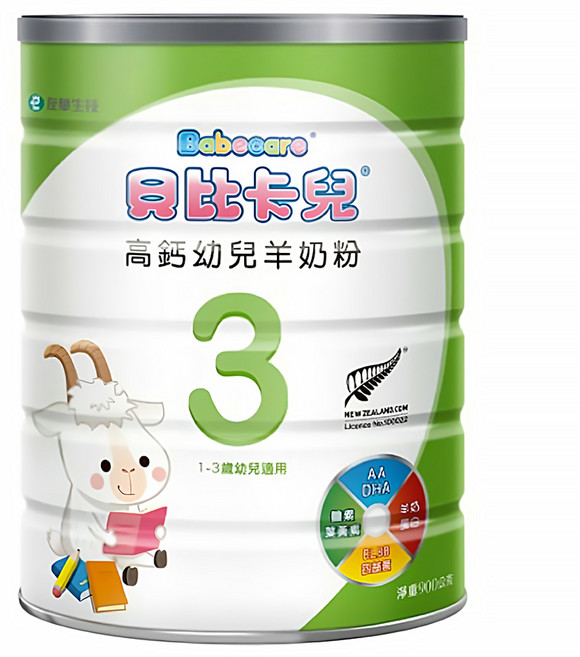 Babecare 貝比卡兒 高鈣幼兒羊奶粉 3號 1~3歲, 1罐, 900g