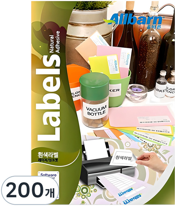올바른라벨 레이저 잉크젯 공용 라벨지 AL011, 1칸, 200개