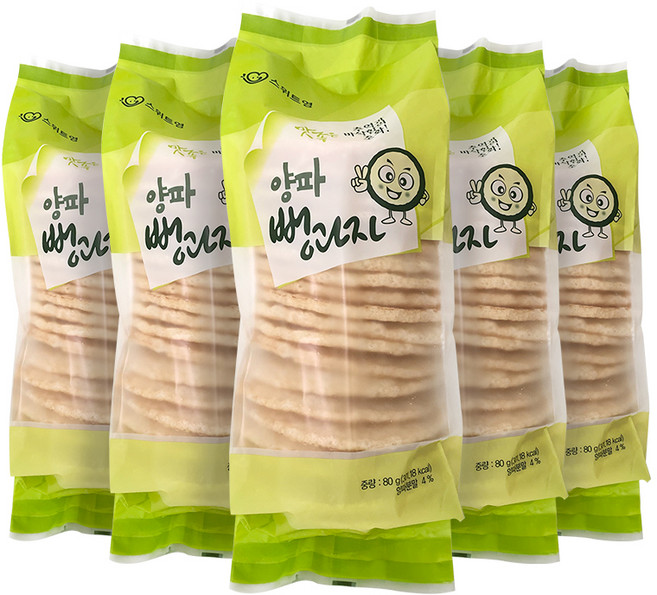 스위트영 양파 스낵 뻥과자, 80g, 5개