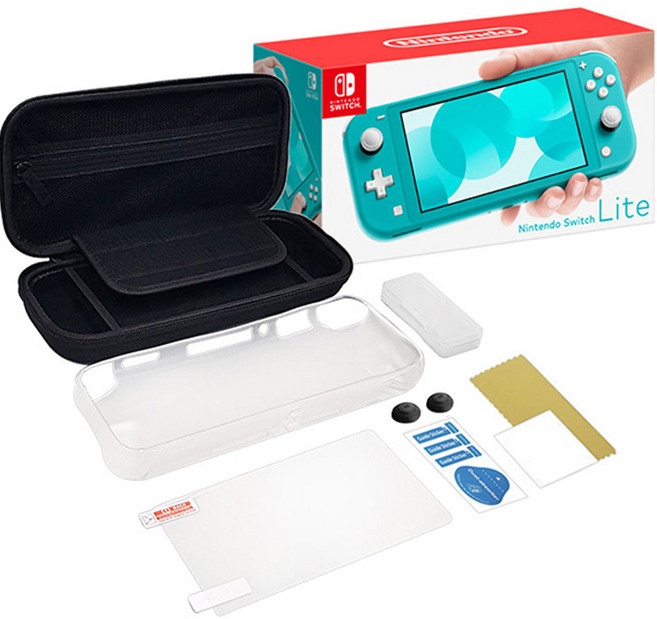 닌텐도 스위치 라이트 본체 터콰이즈 HDH-001 + 겜맥 스타터킷 액세서리 6종
