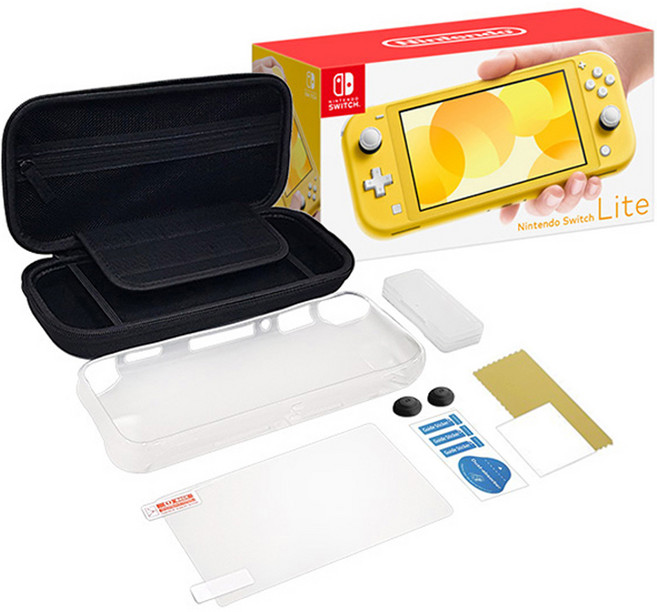 닌텐도 스위치 라이트 본체 옐로우 + 겜맥 스타터킷(액세서리 6종)