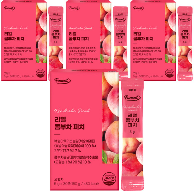 Funeat 康普茶沖泡飲 水蜜桃口味, 150g, 4盒