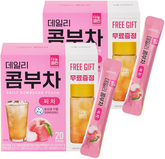다농원 데일리 콤부차 피치, 5g, 20개입, 2개