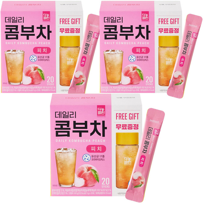 Danongwon 每日康普茶 蜜桃風味, 5g, 20條, 3盒