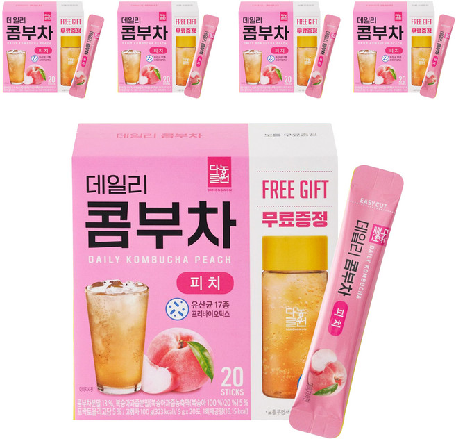 Danongwon 每日康普茶 蜜桃風味, 5g, 20條, 5盒