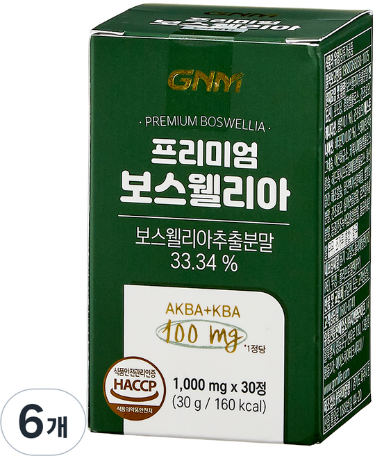 자연의품격 프리미엄 보스웰리아 AKBA+KBA 100mg, 30정, 6개