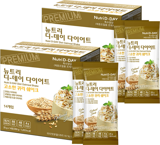 뉴트리디데이 다이어트 고소한 귀리 쉐이크 14p, 350g, 2개