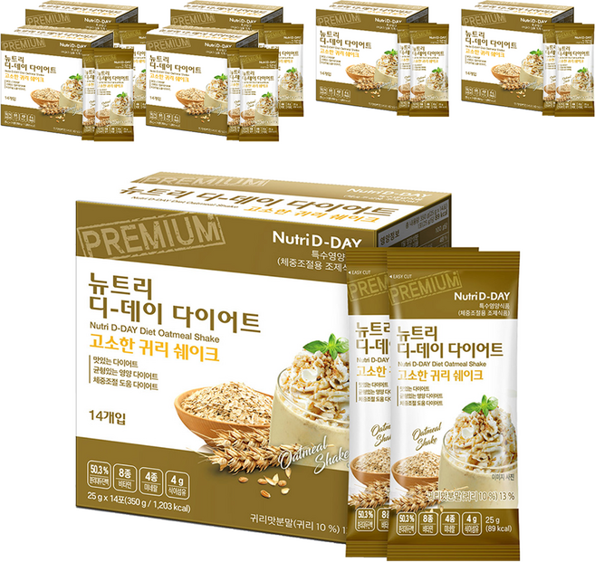 뉴트리디데이 다이어트 고소한 귀리 쉐이크 14p, 350g, 7개