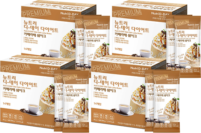 뉴트리디데이 다이어트 카페라떼 쉐이크, 350g, 4개