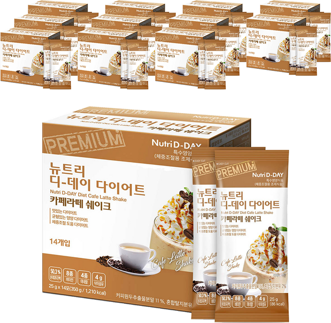 뉴트리디데이 다이어트 카페라떼 쉐이크, 350g, 12개