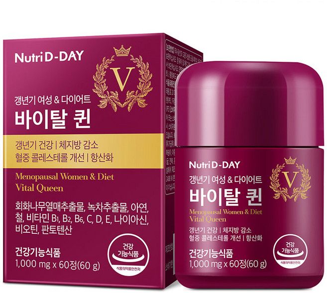 뉴트리디데이 바이탈퀸 갱년기 여성 다이어트 식품, 60정, 1개