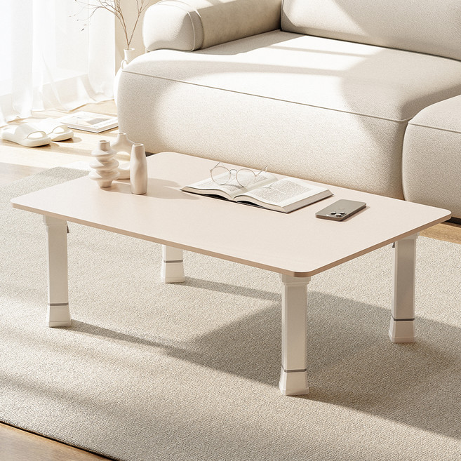 코멧 홈 LPM 4단 높이조절 베이직 접이식 테이블, 베이지