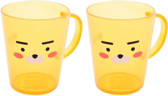 릴팡 카카오프렌즈 투명양치컵, 라이언, 2개