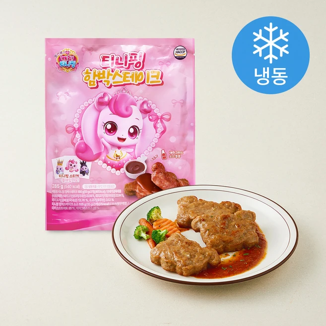 캐치티니핑 티니핑 함박스테이크 60g x 3개입 + 소스 35g x 3개입 세트 (냉동), 1세트 - 쿠팡